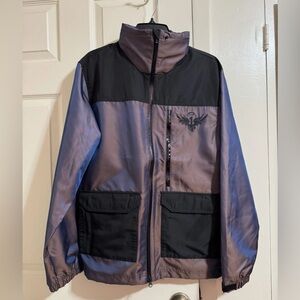 Men’s Puma MELO Iridescent Woven Basketball Jacket Ultraviolet Size Small